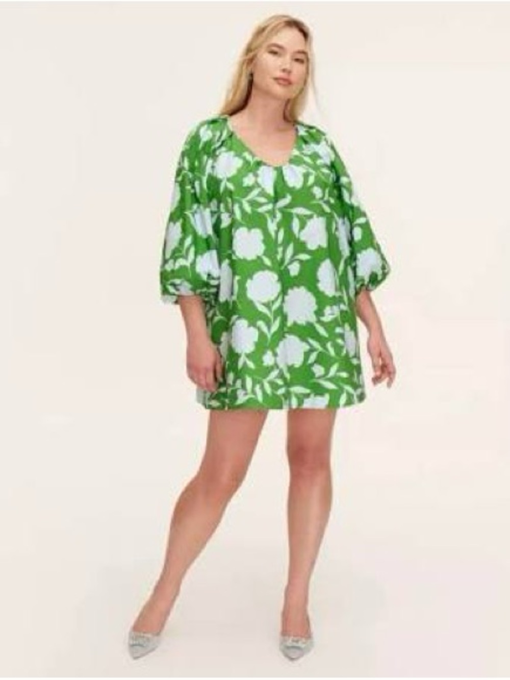 Kate Spade for Target Green Floral Puff-Sleeve Shift Dress